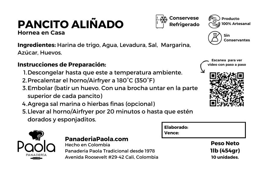 Pancito aliñado congelado