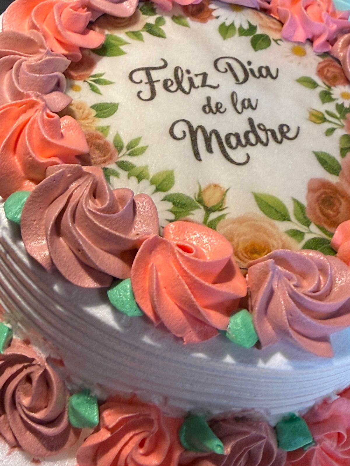 TORTA DIA DE LA MADRE MENSAJE COMESTIBLE