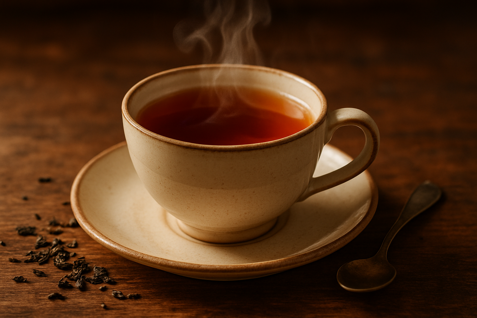 una taza con la bebida de te